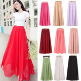 2020 Elegant Solid Long Skirt Women Summer