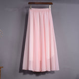2020 Elegant Solid Long Skirt Women Summer