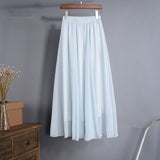 2020 Elegant Solid Long Skirt Women Summer