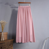 2020 Elegant Solid Long Skirt Women Summer