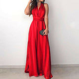 Backless V Neck Long Dress