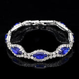 Luxury Crystal Bracelets For Women Silver Plated Rhinestone Charm Bracelet