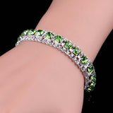 Luxury Crystal Bracelets For Women Silver Plated Rhinestone Charm Bracelet