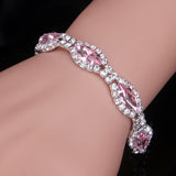 Luxury Crystal Bracelets For Women Silver Plated Rhinestone Charm Bracelet