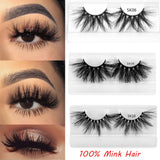 100% Mink Hair Eyelashes 3D Full Strips 25MM Long Fluffy Eyelash