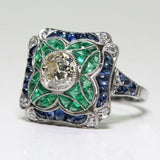 Crystal Floral Engagement Cocktail Ring