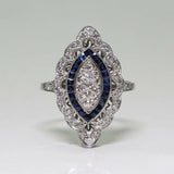 Crystal Floral Engagement Cocktail Ring