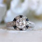 Crystal Floral Engagement Cocktail Ring