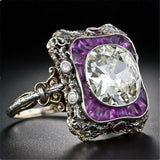 Crystal Floral Engagement Cocktail Ring