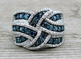 Crystal Floral Engagement Cocktail Ring