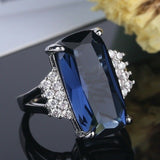 Crystal Floral Engagement Cocktail Ring