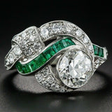 Crystal Floral Engagement Cocktail Ring