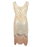 1920s Plus Size Gatsby Sequin Fringed Dress Paisley Art Deco Flapper Sleeve Dress with 20s Accessories Set xs,s,l,m,xl,xxl