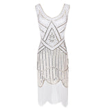 1920s Plus Size Gatsby Sequin Fringed Dress Paisley Art Deco Flapper Sleeve Dress with 20s Accessories Set xs,s,l,m,xl,xxl