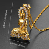 Garden Style Buddha Pendant Necklaces With Cubic Zirconia Jewelry