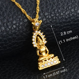 Garden Style Buddha Pendant Necklaces With Cubic Zirconia Jewelry