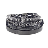 4pcs/Set Luxury Copper beads King Crown Men Bracelet