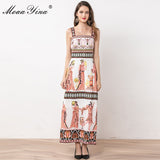 Long Crystal Print Dress