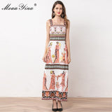 Long Crystal Print Dress