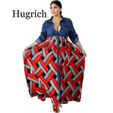 Plus Size Trendy Stripe Printed Long Dress