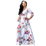 2019 Deep V-Neck Sexy Floral Dresses