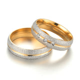 Stainless Steel Engagement Ring  CZ Wedding Rings Bands Accessories