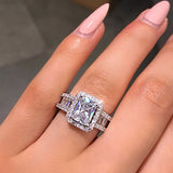 VAGZEB Luxury Brand 925 Sterling Silver Wedding Rings  3 Carats AAA+ Cubic Zirconia