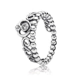 16 Styles Crown Love Heart 925 Silver Crystal Rings