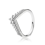 16 Styles Crown Love Heart 925 Silver Crystal Rings