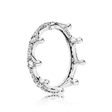 16 Styles Crown Love Heart 925 Silver Crystal Rings