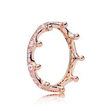 16 Styles Crown Love Heart 925 Silver Crystal Rings