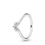 16 Styles Crown Love Heart 925 Silver Crystal Rings