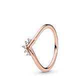 16 Styles Crown Love Heart 925 Silver Crystal Rings