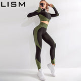 2PCS Yoga Sports Tight Zipper Seamless Yoga Wear