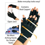 1 pair  Circulation Grip Copper Hands Arthritis Therapeutic Compression Gloves