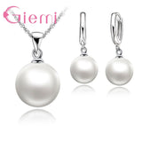 3 Color White/Black/Pink Pearl Jewelry Sets Luxury 925 Sterling Silver