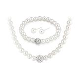 Luxury Rhinestone White Pearl Ball Set