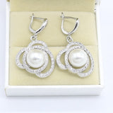 Silver 925 Wedding Jewelry Luxury Natural Freshwater Pearls Set