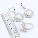 Silver 925 Wedding Jewelry Luxury Natural Freshwater Pearls Set