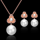 Pearl Crystal Zircon Silver Fashion Set