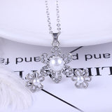 Pearl Crystal Zircon Silver Fashion Set