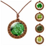 Lucky Clover Wood Necklace