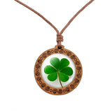 Lucky Clover Wood Necklace