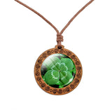 Lucky Clover Wood Necklace