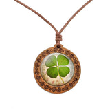 Lucky Clover Wood Necklace
