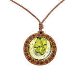 Lucky Clover Wood Necklace