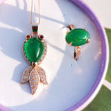 Natural Green/Pink Jade Necklace Emerald