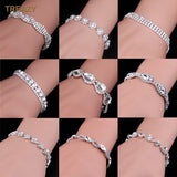 Luxury Crystal Bracelets For Women Silver Plated Rhinestone Charm Bracelet