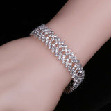 Luxury Crystal Bracelets For Women Silver Plated Rhinestone Charm Bracelet