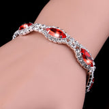 Luxury Crystal Bracelets For Women Silver Plated Rhinestone Charm Bracelet
